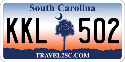 SC license plate KKL502
