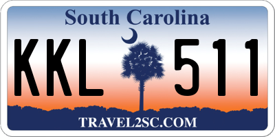SC license plate KKL511