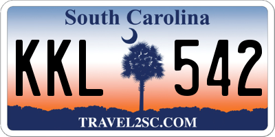 SC license plate KKL542