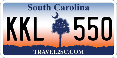 SC license plate KKL550