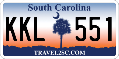 SC license plate KKL551