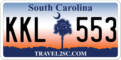SC license plate KKL553
