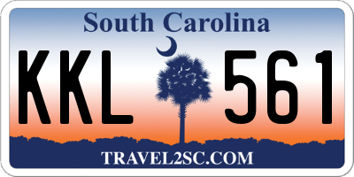 SC license plate KKL561