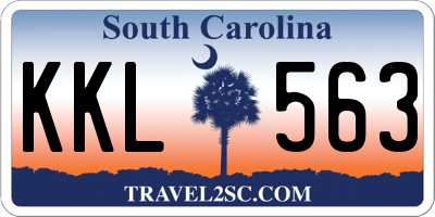 SC license plate KKL563