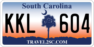 SC license plate KKL604