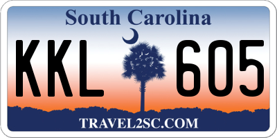 SC license plate KKL605
