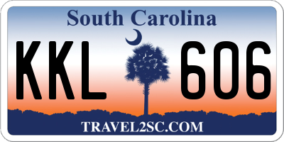 SC license plate KKL606