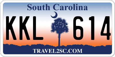 SC license plate KKL614