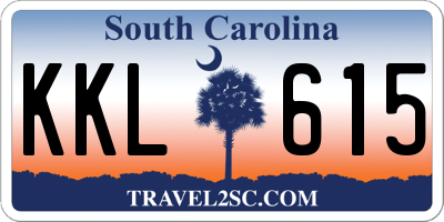 SC license plate KKL615