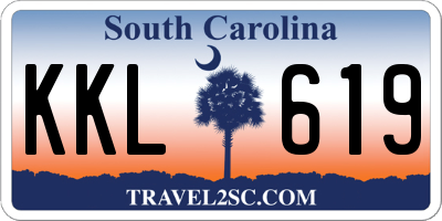 SC license plate KKL619