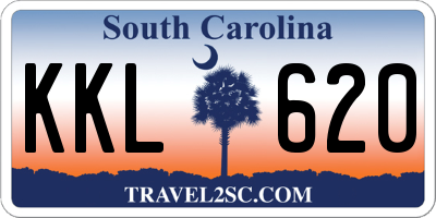 SC license plate KKL620