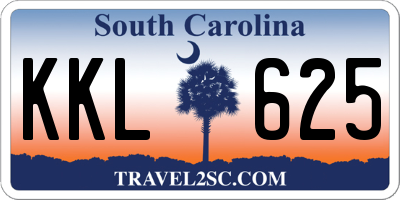 SC license plate KKL625