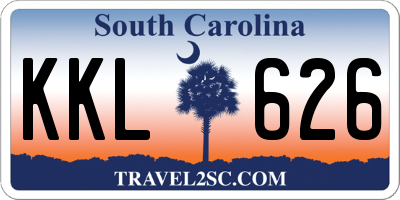 SC license plate KKL626