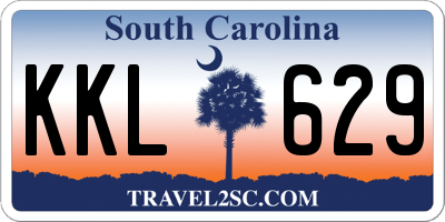 SC license plate KKL629