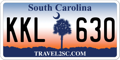 SC license plate KKL630