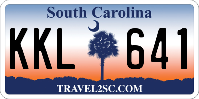 SC license plate KKL641