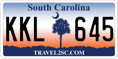 SC license plate KKL645