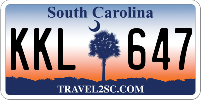 SC license plate KKL647