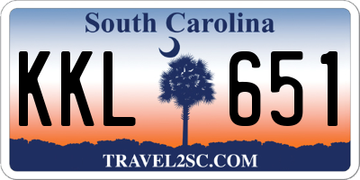 SC license plate KKL651