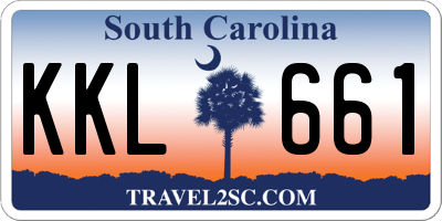 SC license plate KKL661