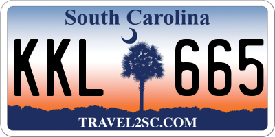SC license plate KKL665