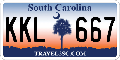 SC license plate KKL667