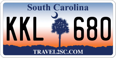 SC license plate KKL680