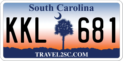 SC license plate KKL681