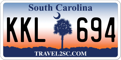 SC license plate KKL694