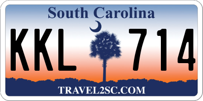 SC license plate KKL714