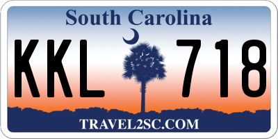 SC license plate KKL718