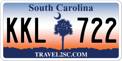 SC license plate KKL722