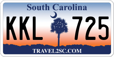 SC license plate KKL725