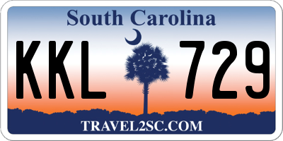 SC license plate KKL729