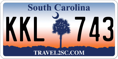 SC license plate KKL743