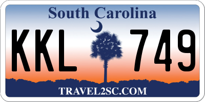 SC license plate KKL749