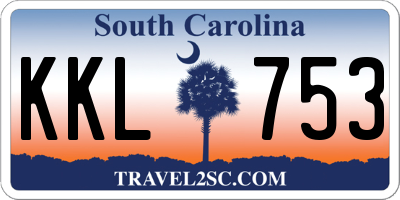 SC license plate KKL753