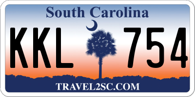 SC license plate KKL754