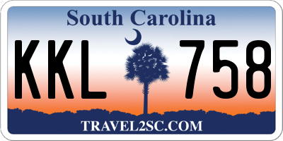 SC license plate KKL758