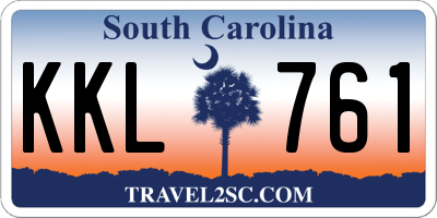 SC license plate KKL761