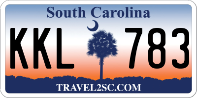 SC license plate KKL783