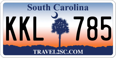 SC license plate KKL785