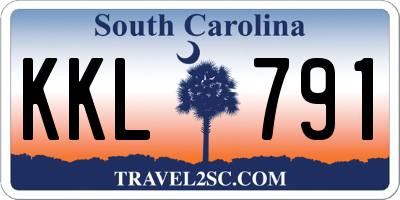 SC license plate KKL791