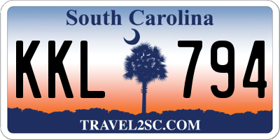 SC license plate KKL794