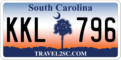 SC license plate KKL796
