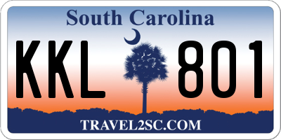 SC license plate KKL801