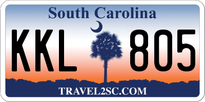SC license plate KKL805