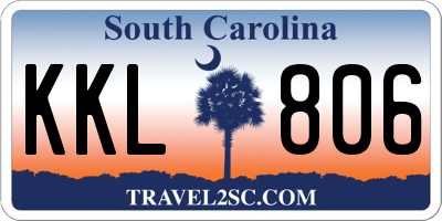 SC license plate KKL806