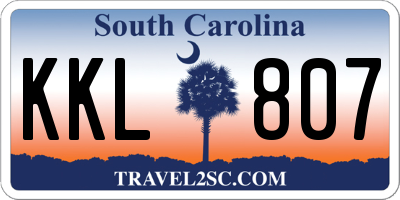 SC license plate KKL807