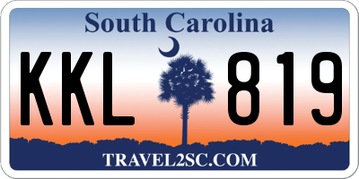 SC license plate KKL819